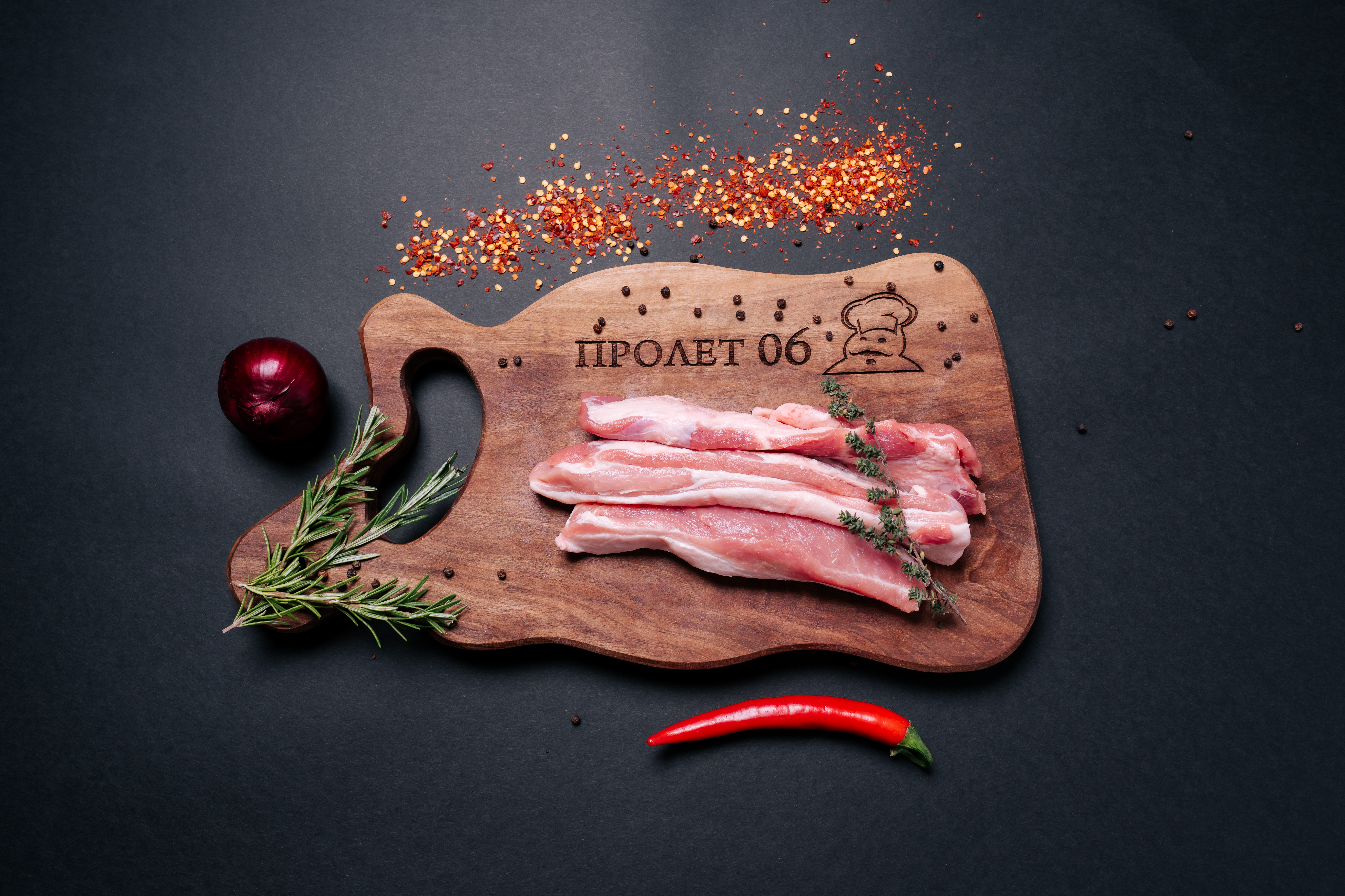 Свински гърди на ленти